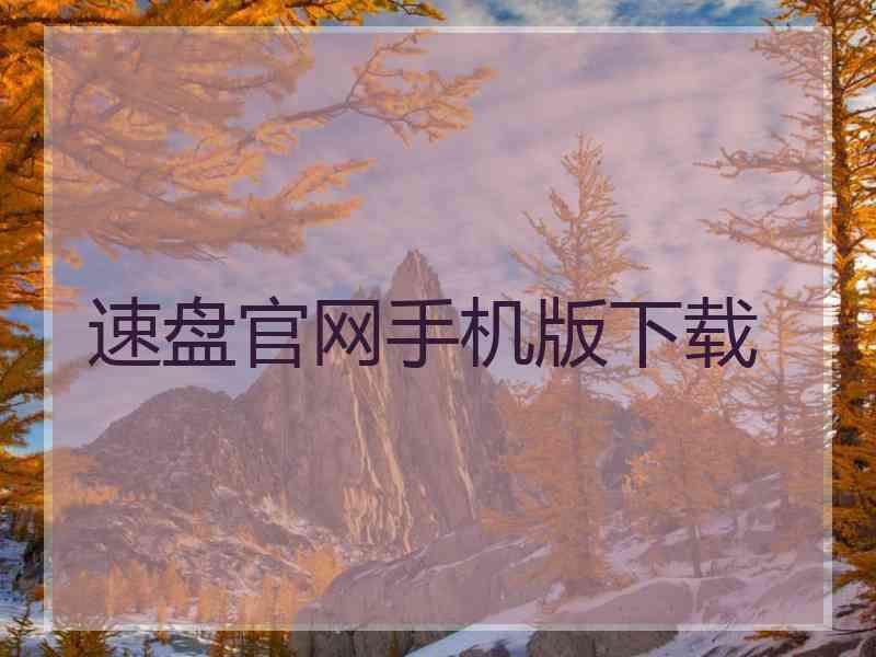 速盘官网手机版下载