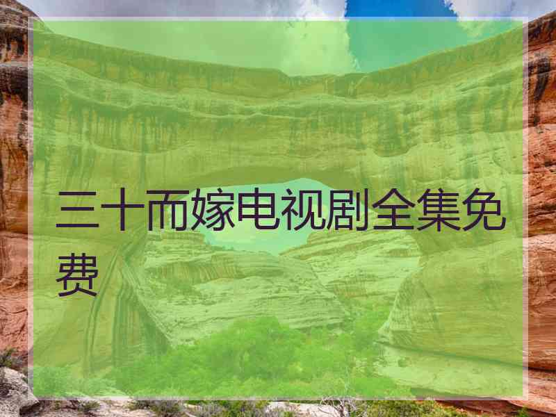 三十而嫁电视剧全集免费