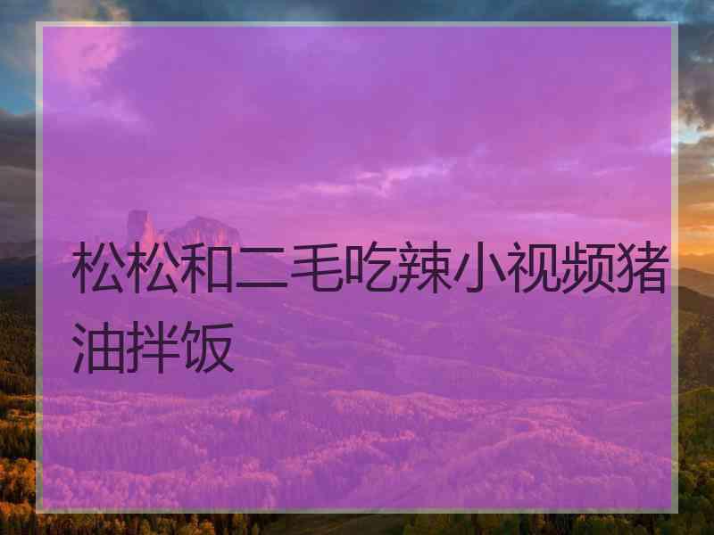 松松和二毛吃辣小视频猪油拌饭