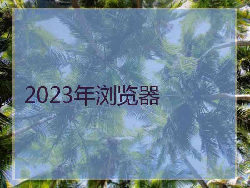 2023年浏览器