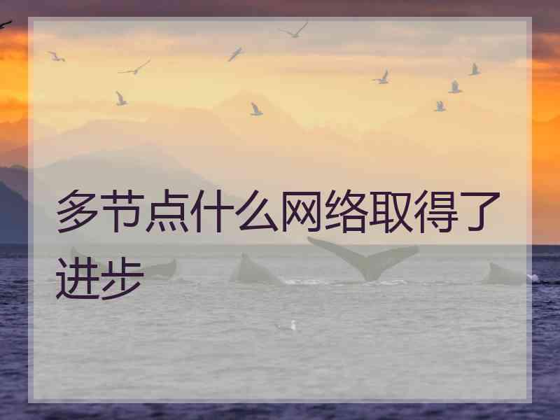 多节点什么网络取得了进步