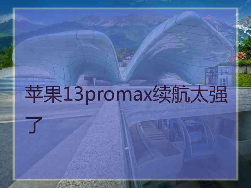 苹果13promax续航太强了