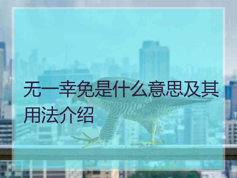 无一幸免是什么意思及其用法介绍