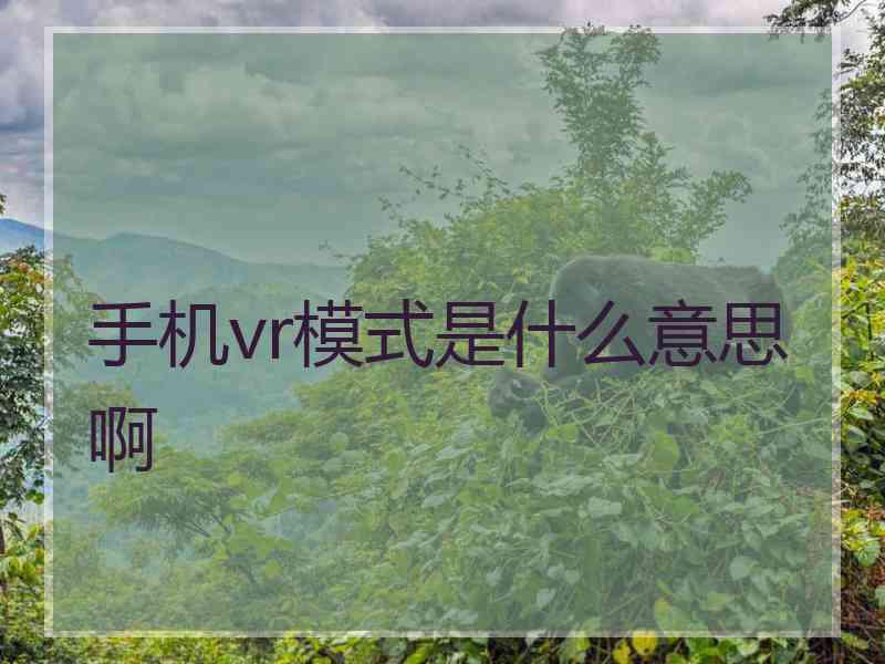 手机vr模式是什么意思啊