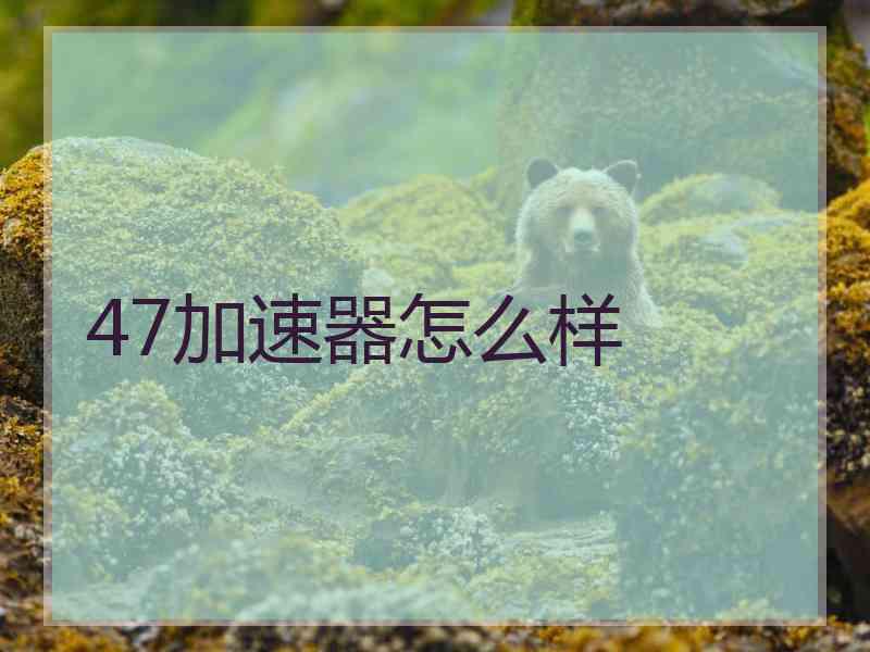 47加速器怎么样