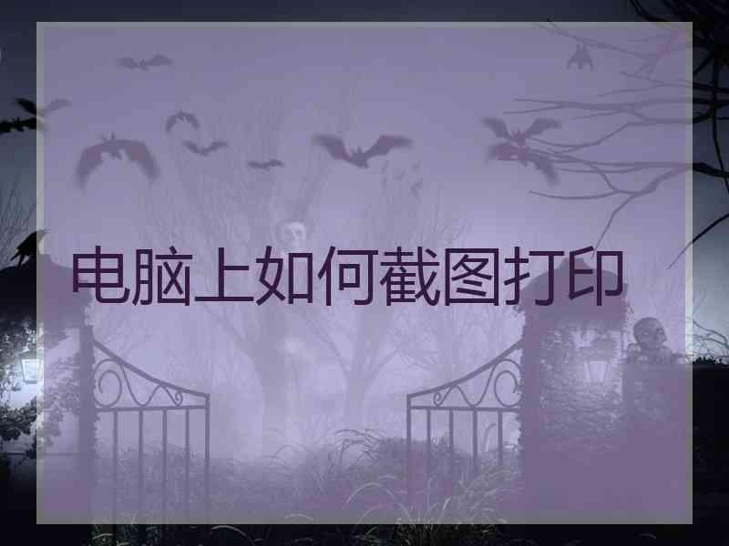 电脑上如何截图打印