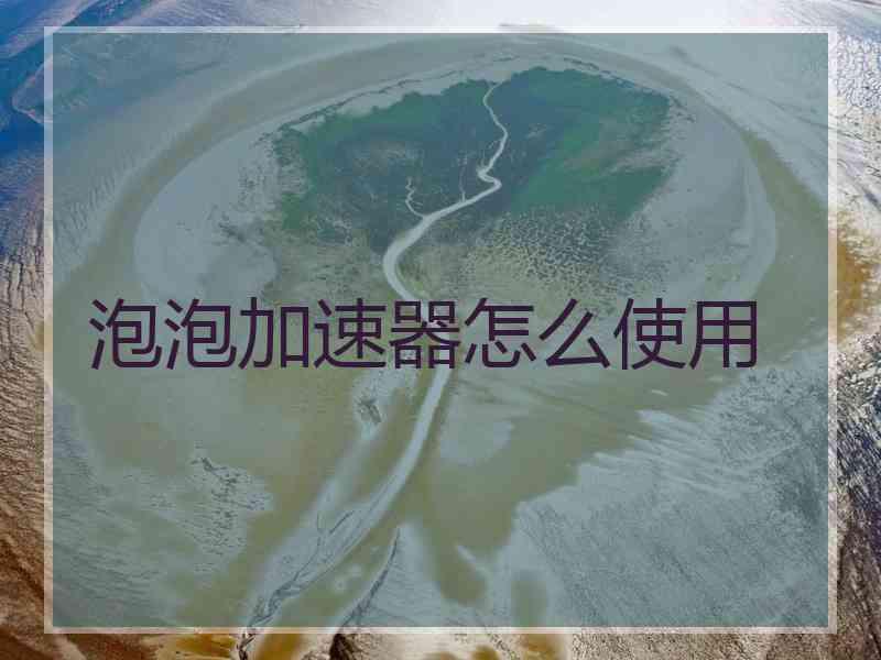 泡泡加速器怎么使用