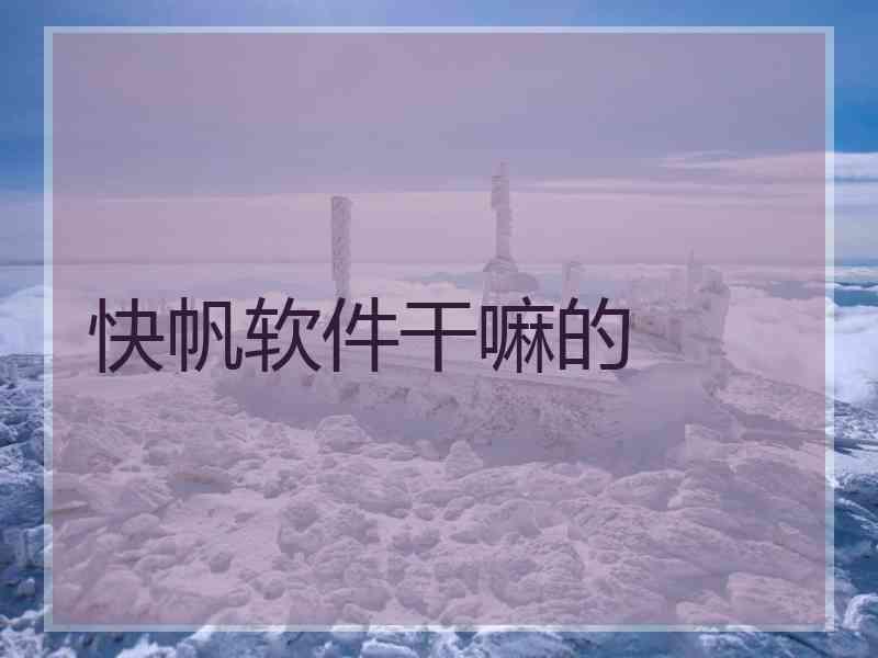 快帆软件干嘛的