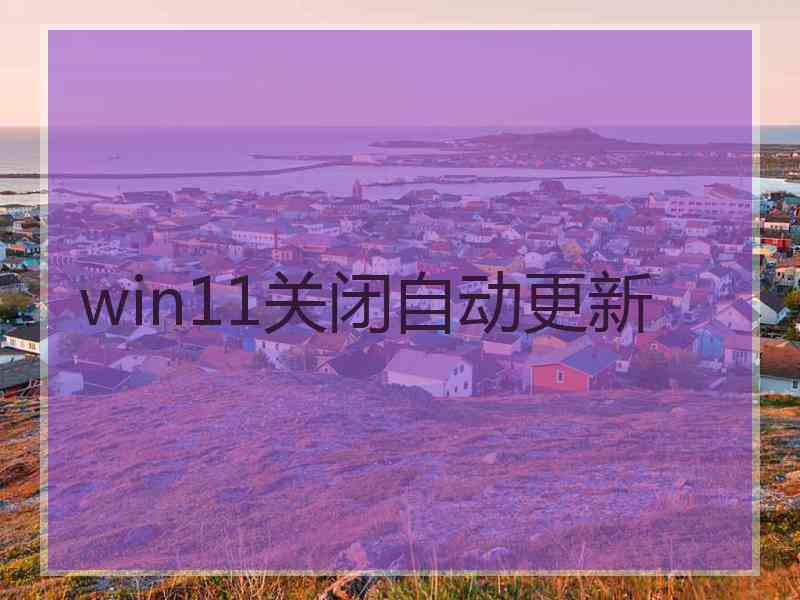 win11关闭自动更新