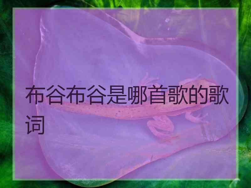布谷布谷是哪首歌的歌词