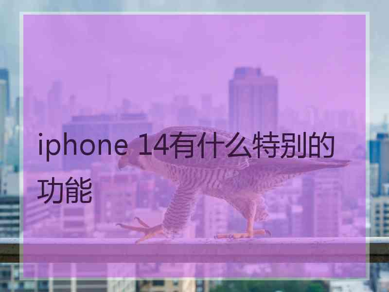 iphone 14有什么特别的功能