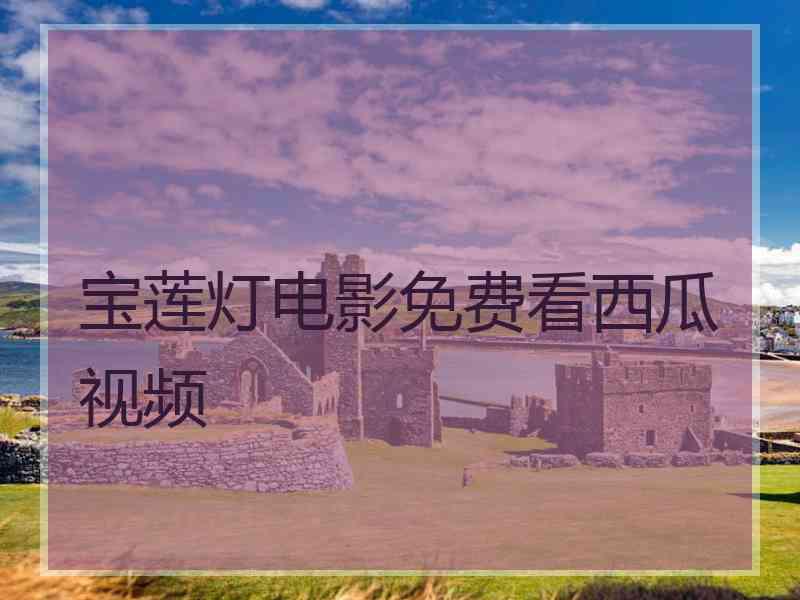 宝莲灯电影免费看西瓜视频