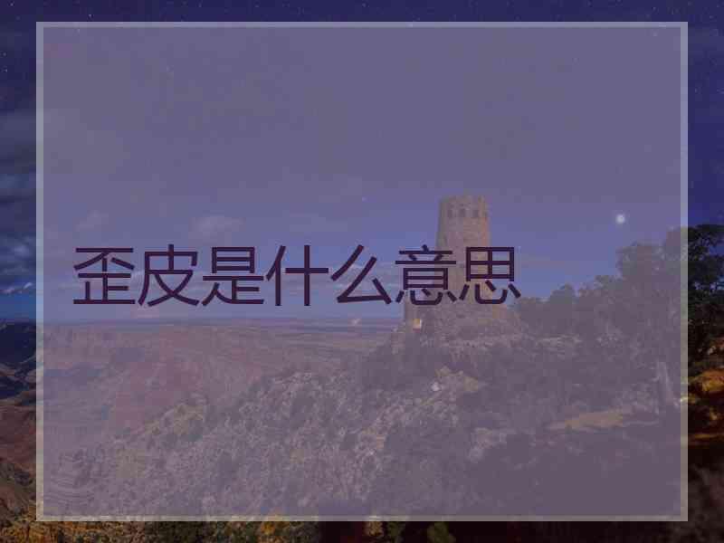 歪皮是什么意思