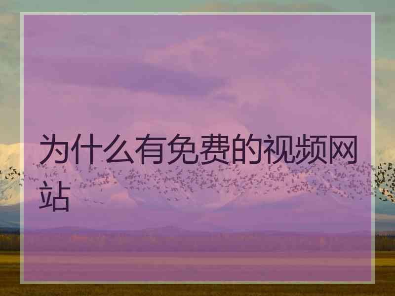 为什么有免费的视频网站