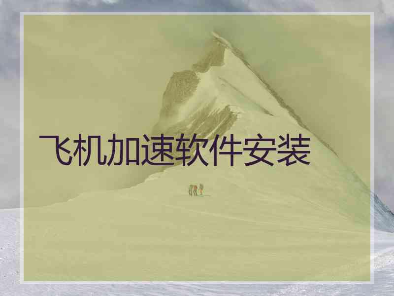 飞机加速软件安装