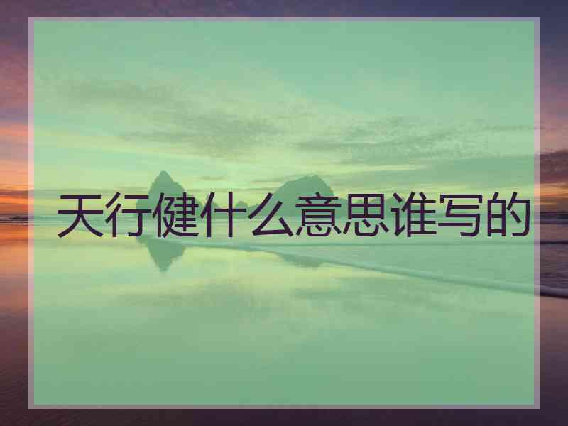 天行健什么意思谁写的
