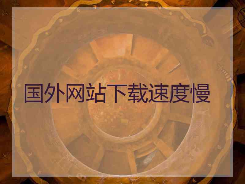 国外网站下载速度慢