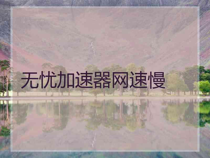 无忧加速器网速慢