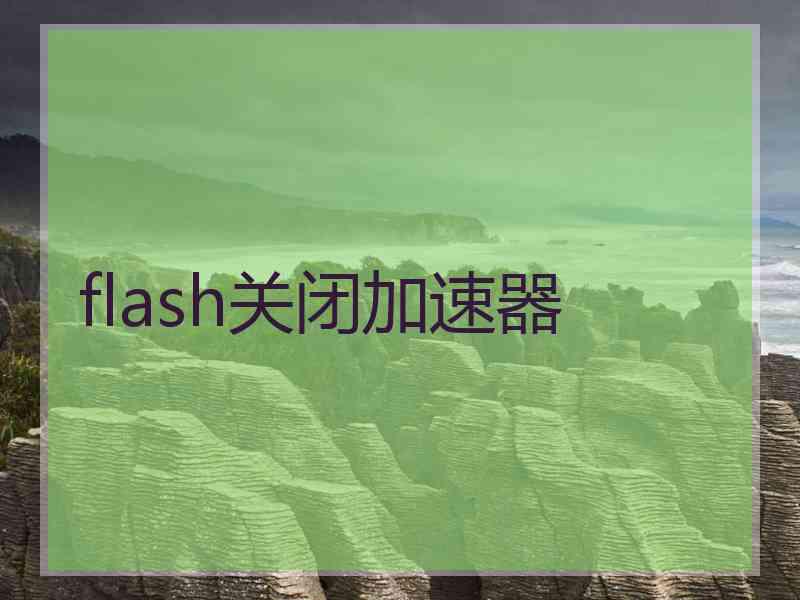 flash关闭加速器
