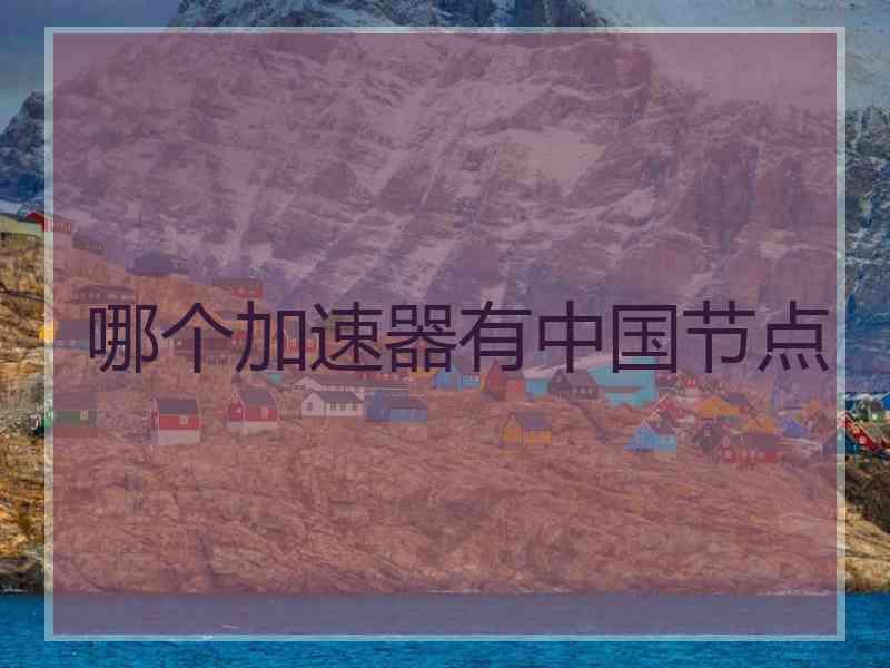 哪个加速器有中国节点