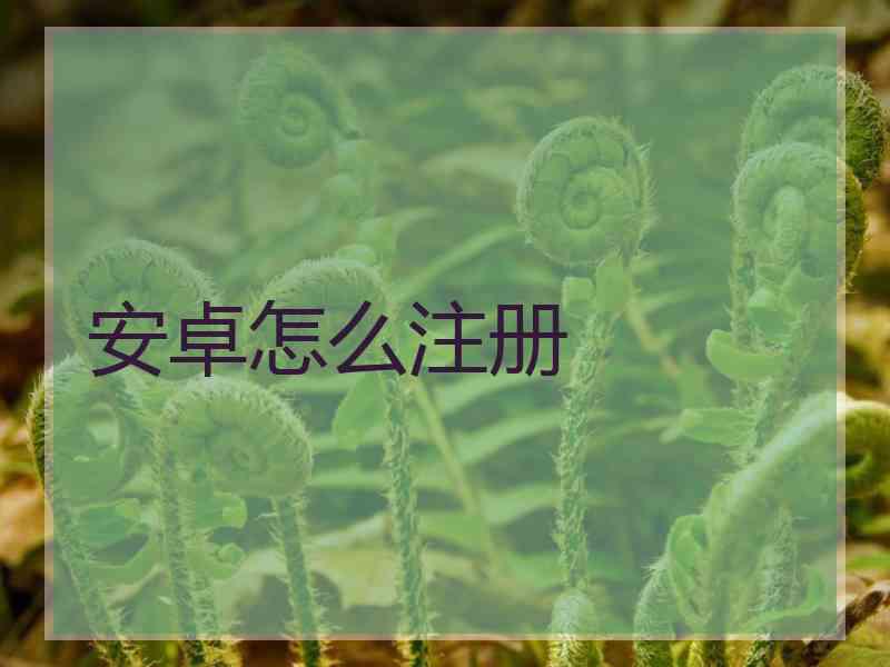 安卓怎么注册