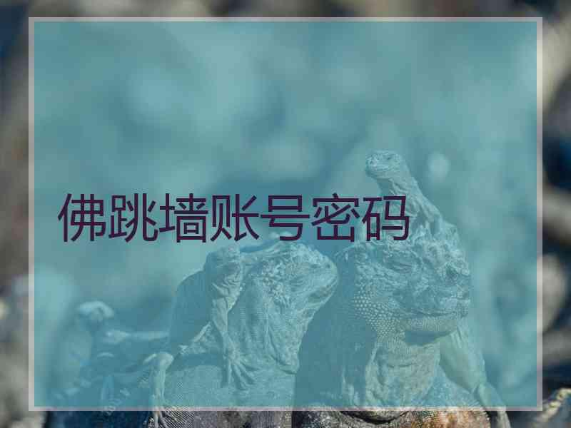 佛跳墙账号密码