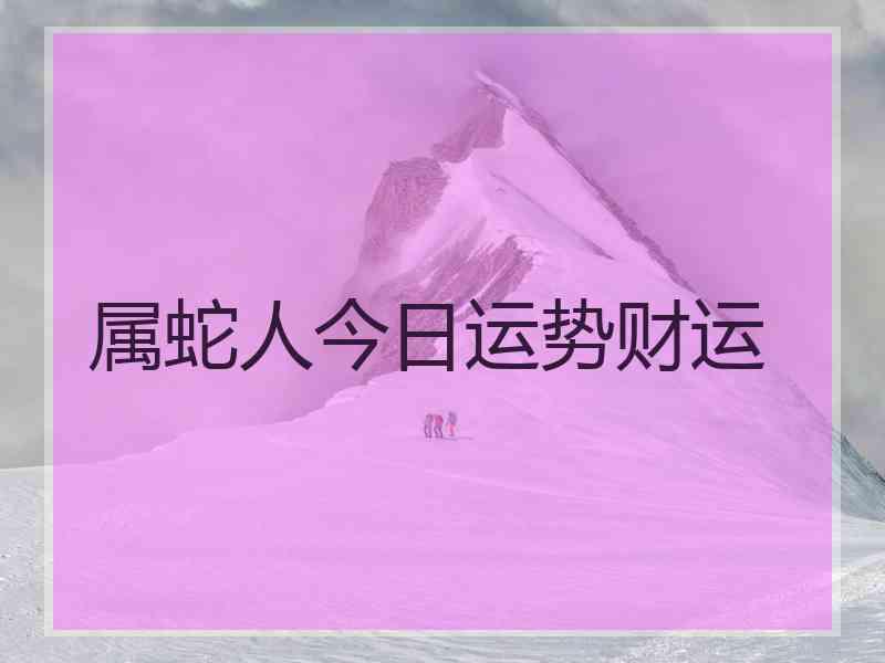 属蛇人今日运势财运