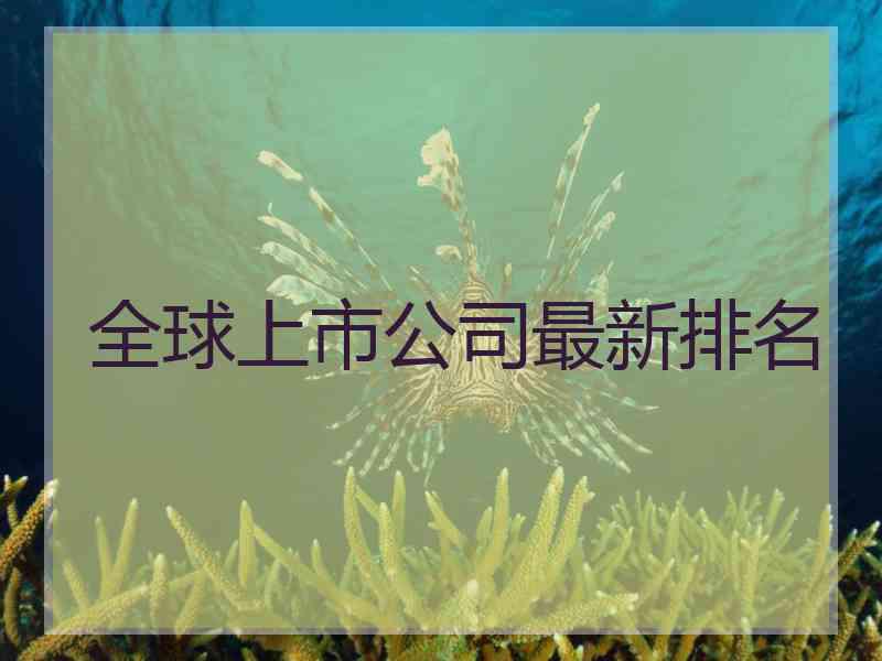 全球上市公司最新排名