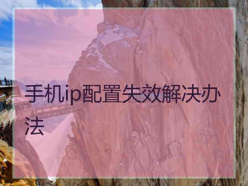 手机ip配置失效解决办法