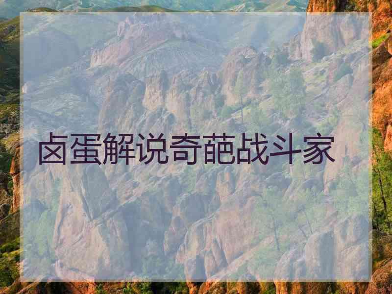 卤蛋解说奇葩战斗家