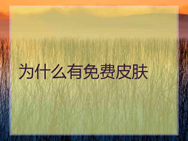 为什么有免费皮肤