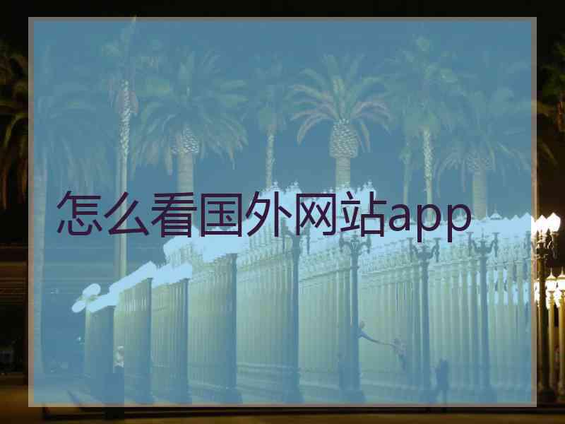 怎么看国外网站app