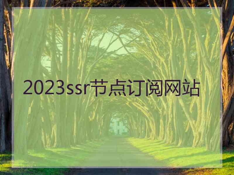 2023ssr节点订阅网站