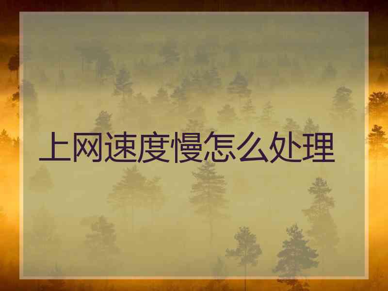 上网速度慢怎么处理