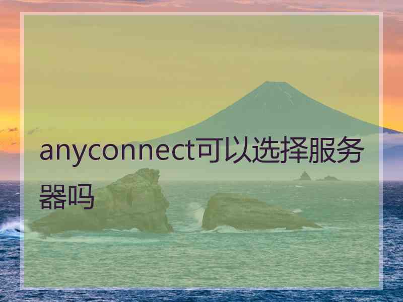 anyconnect可以选择服务器吗