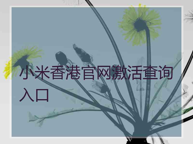 小米香港官网激活查询入口