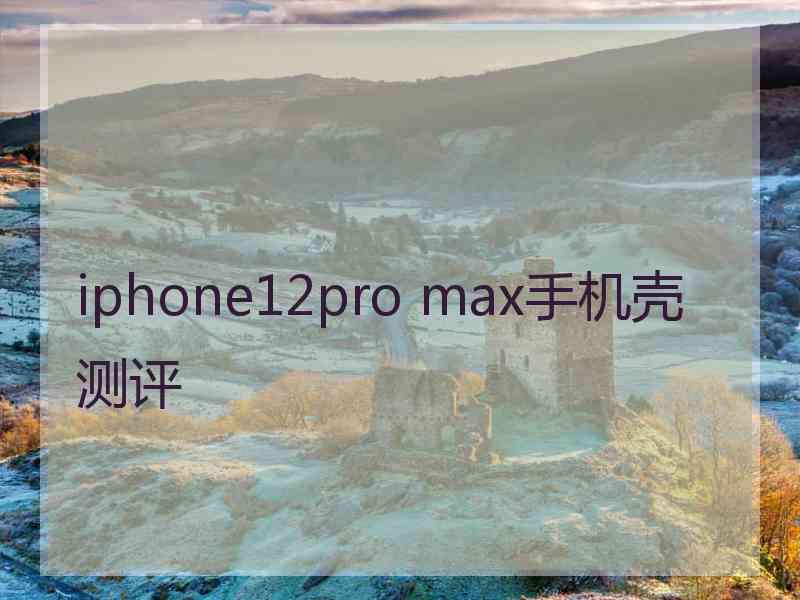 iphone12pro max手机壳测评
