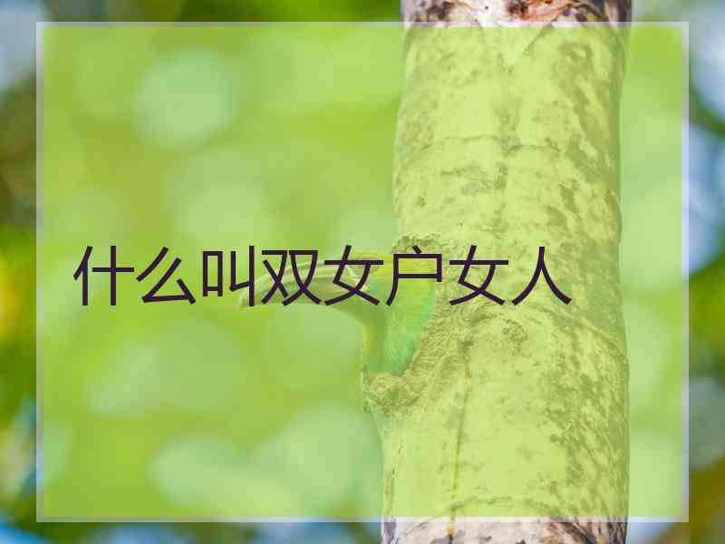 什么叫双女户女人