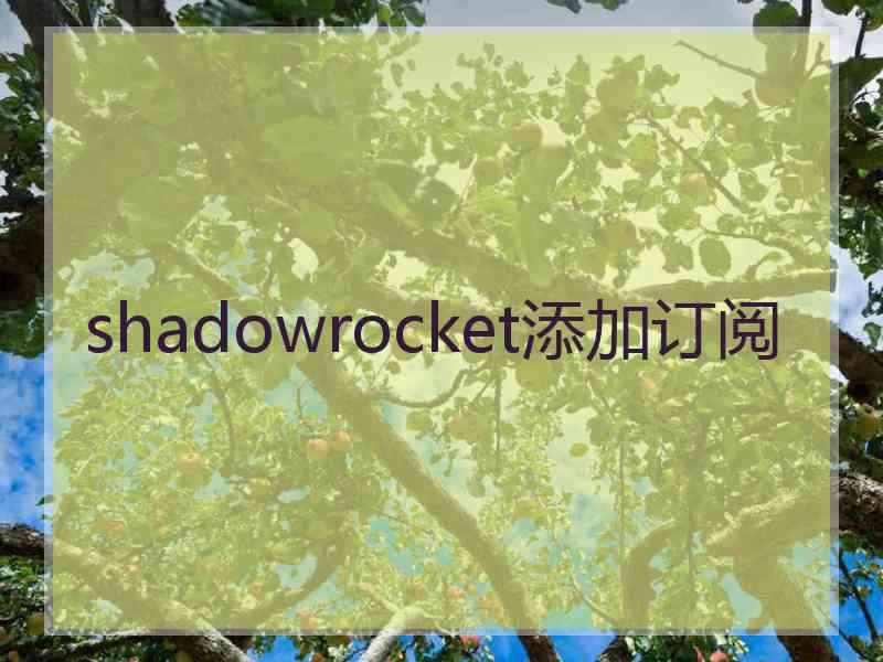 shadowrocket添加订阅