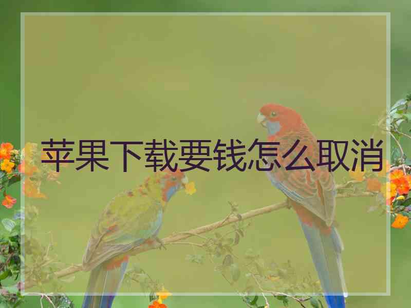 苹果下载要钱怎么取消