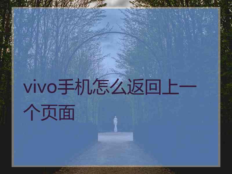 vivo手机怎么返回上一个页面