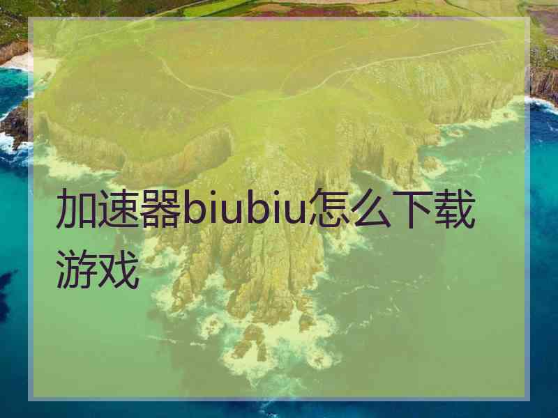 加速器biubiu怎么下载游戏