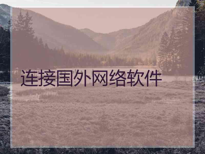 连接国外网络软件