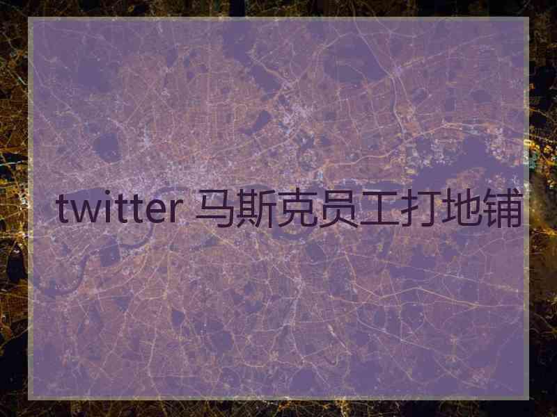 twitter 马斯克员工打地铺