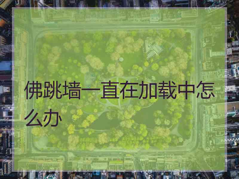 佛跳墙一直在加载中怎么办