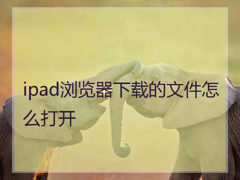 ipad浏览器下载的文件怎么打开
