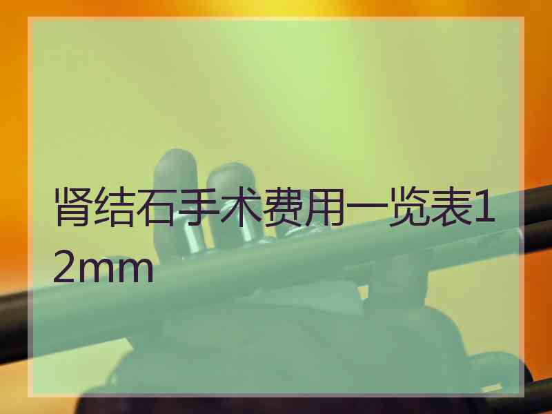 肾结石手术费用一览表12mm
