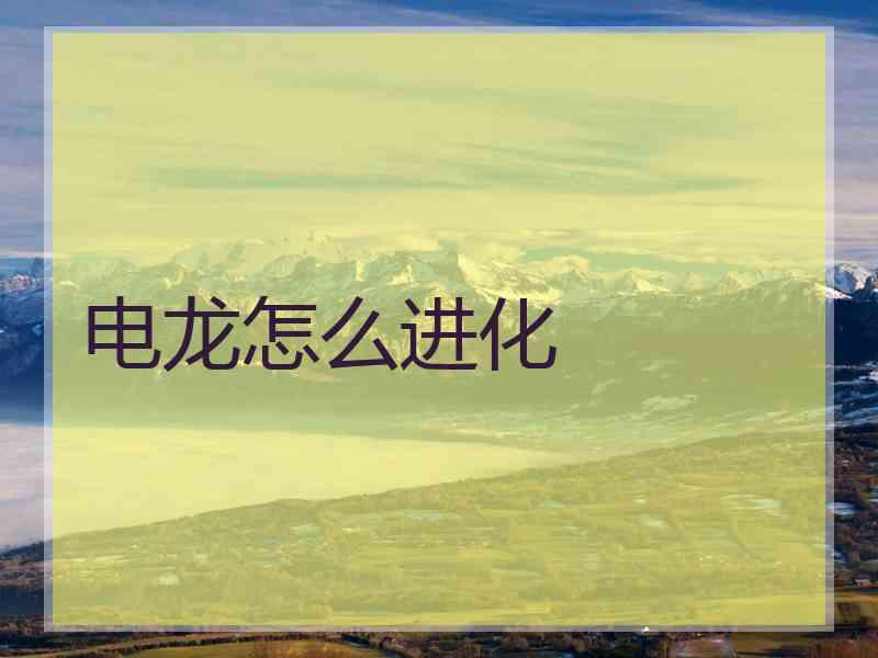 电龙怎么进化