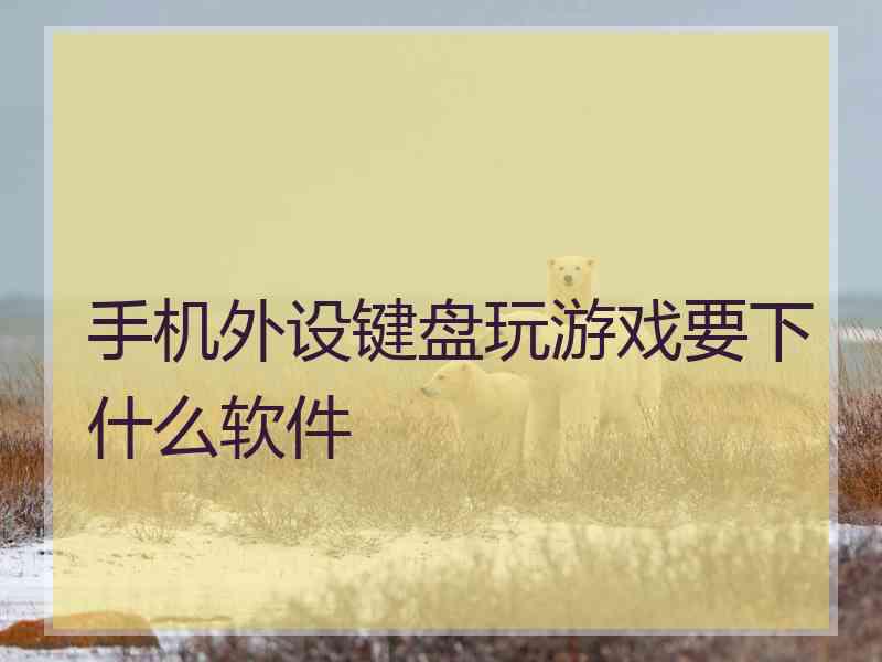 手机外设键盘玩游戏要下什么软件