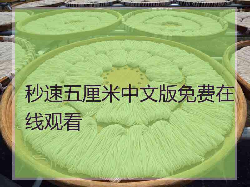 秒速五厘米中文版免费在线观看